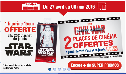 Une figurine offerte dès 25€ d'achat de jouets Star Wars Une figurine offerte dès 25€ d'achat de jouets Star Wars