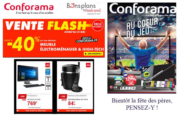 Les ventes flash du catalogue Conforama Les ventes flash du catalogue Conforama