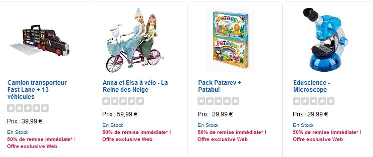 Des réductions sur tout un panel de jouets ! Des réductions sur tout un panel de jouets !
