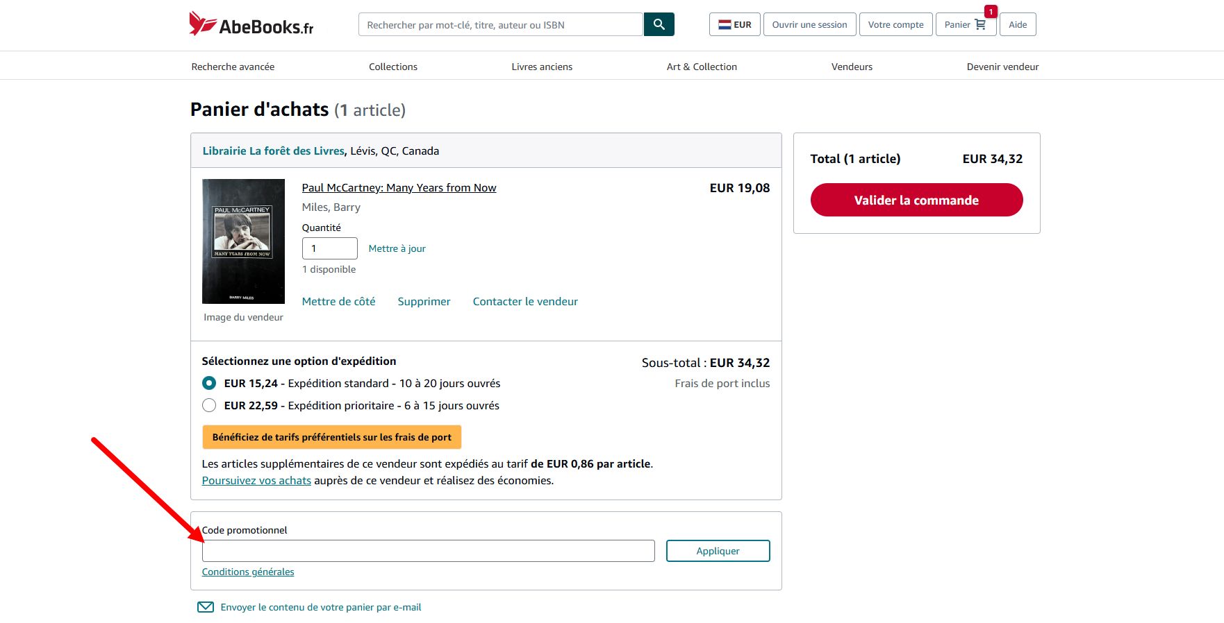 “Comment activer un code promo AbeBooks”