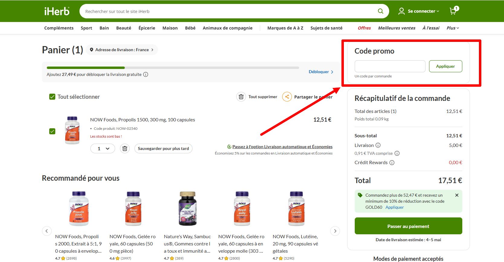 “Comment activer un code promo iHerb”