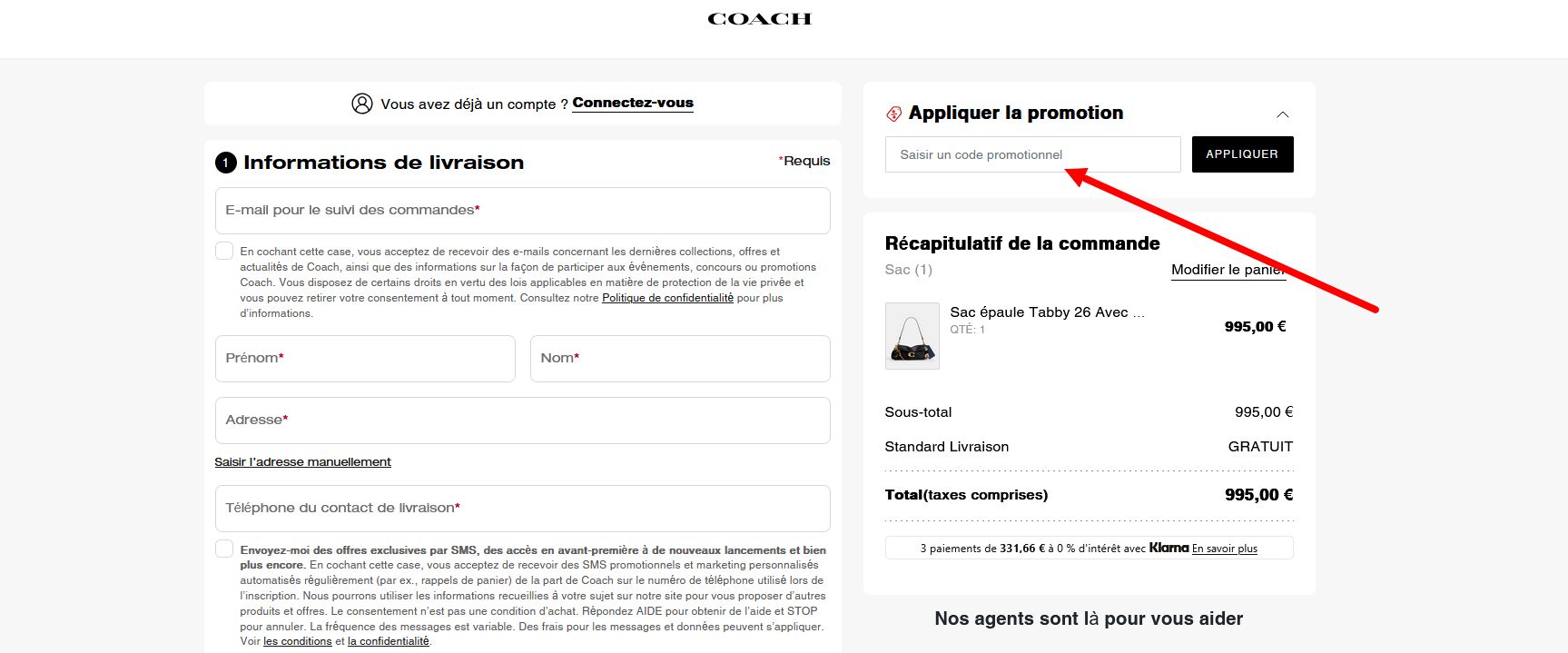 “Comment activer un code promo Coach”