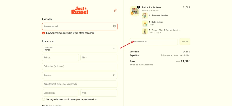 code promo Just Russel