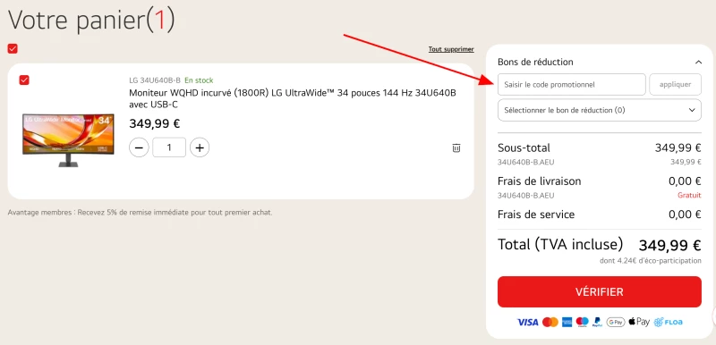 code promo LG