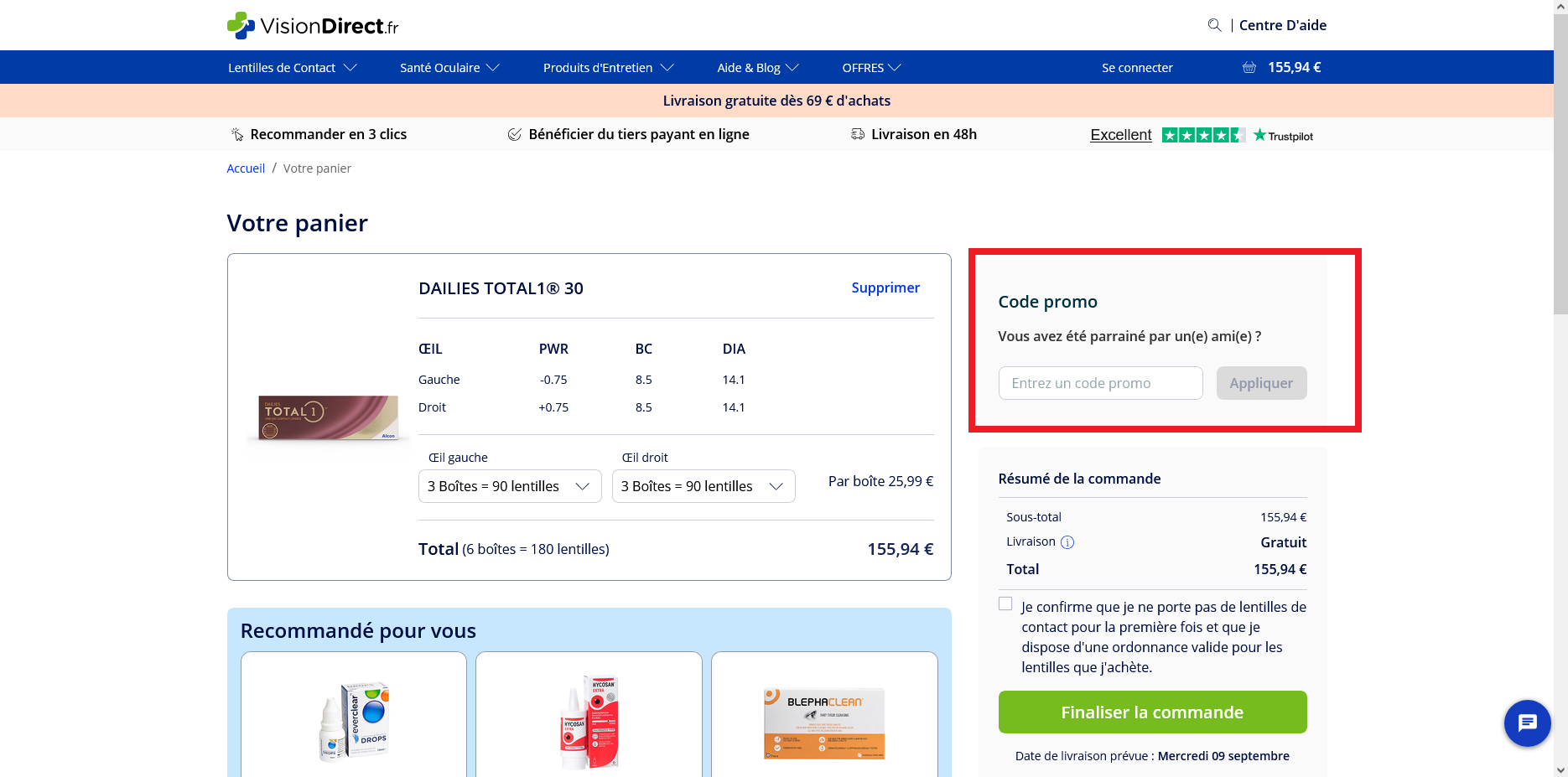 code promo Vision Direct