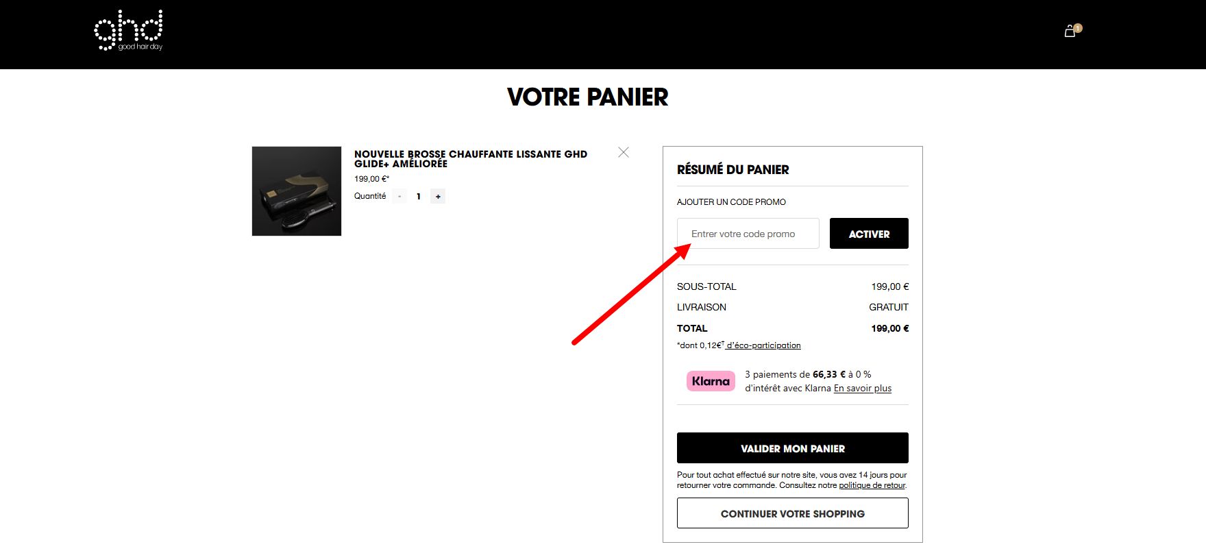 “Comment activer un code promo Ghd”