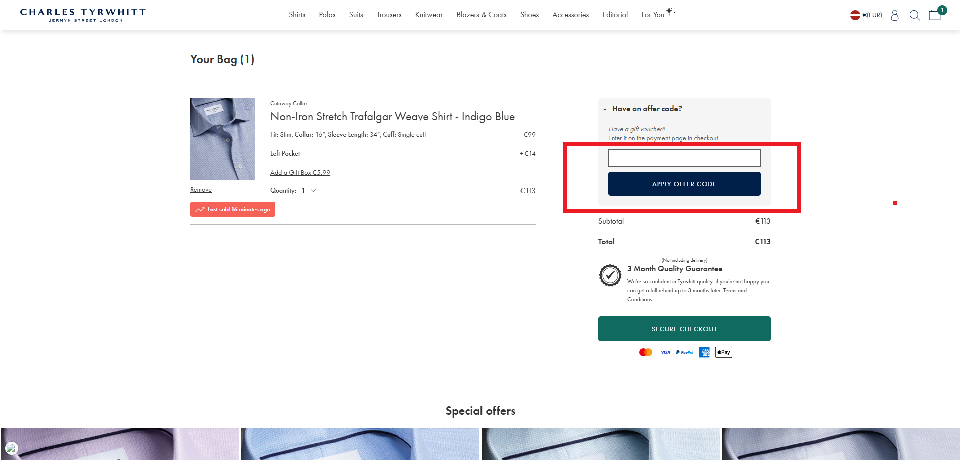 code promo Charles Tyrwhitt