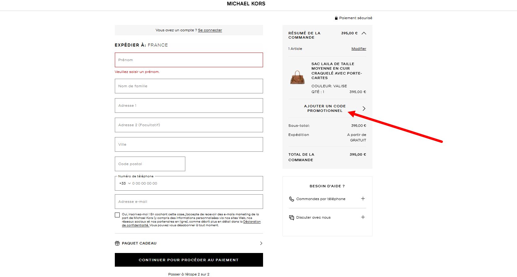 “Comment activer un code promo Michael Kors”
