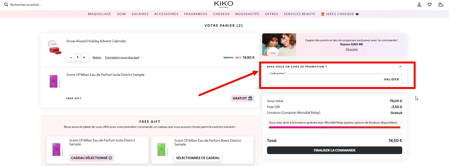 “Comment activer un code promo Kiko Milano”