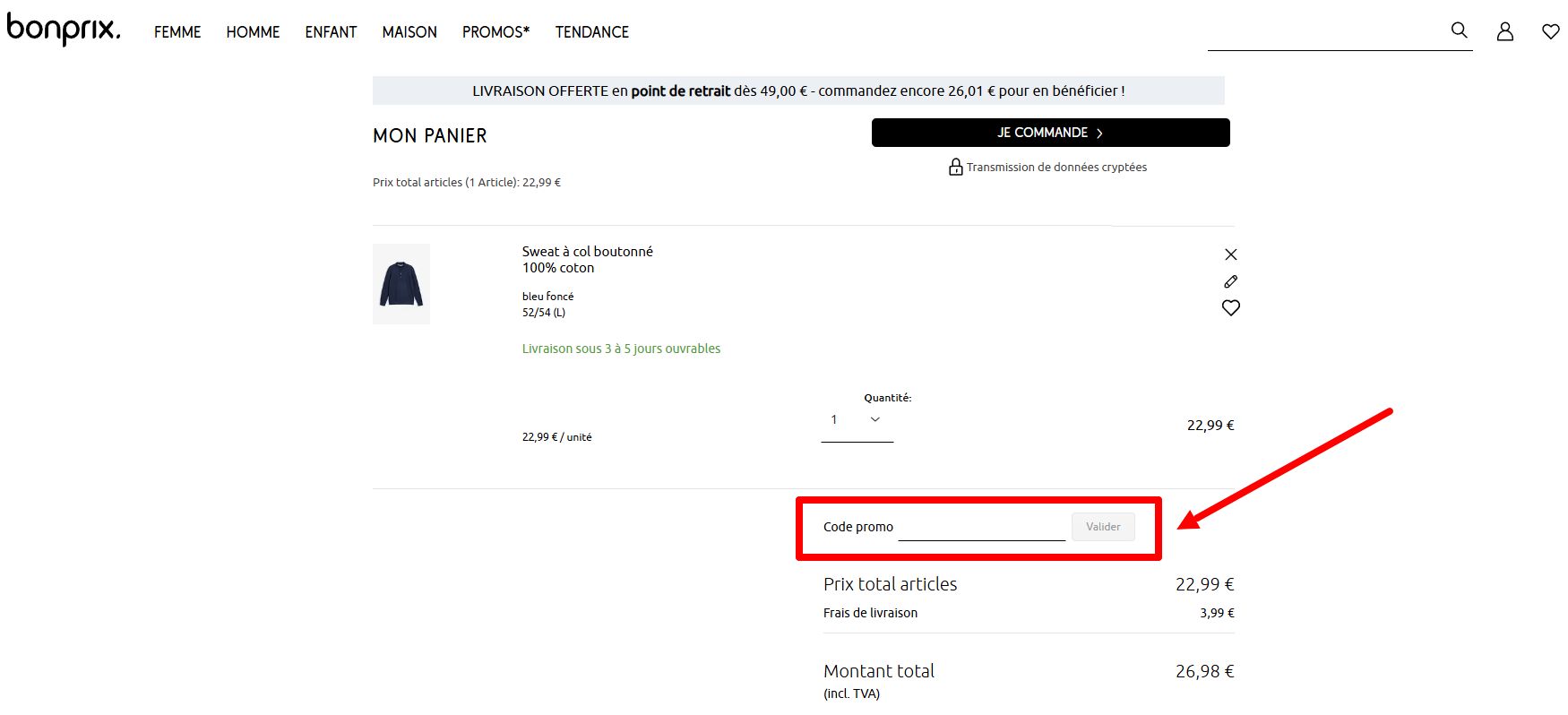 “Comment activer un code promo Bonprix”