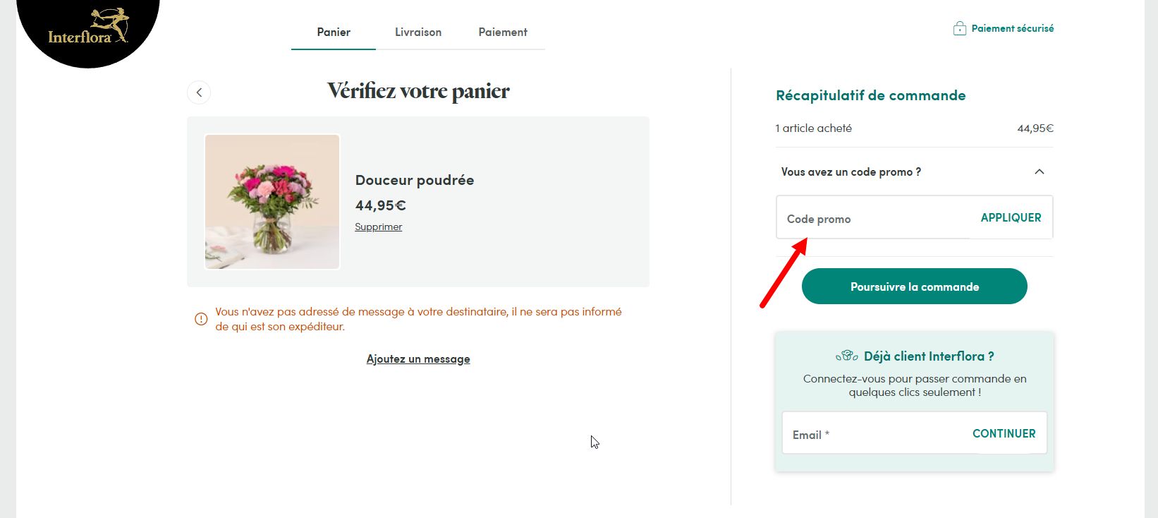 “Comment activer un code promo Interflora”