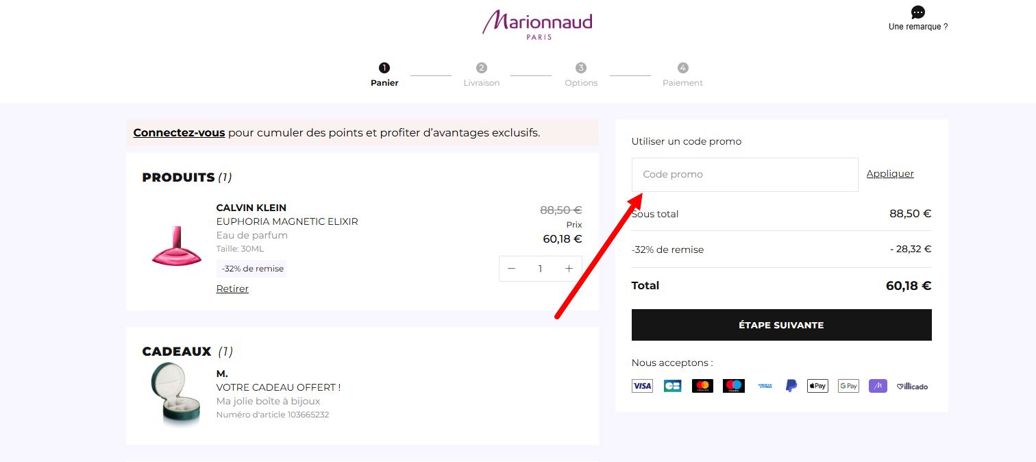 “Comment activer un code promo Marionnaud”