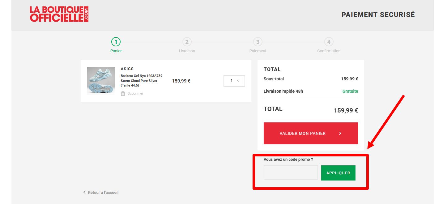 “Comment activer un code promo La Boutique Officielle”