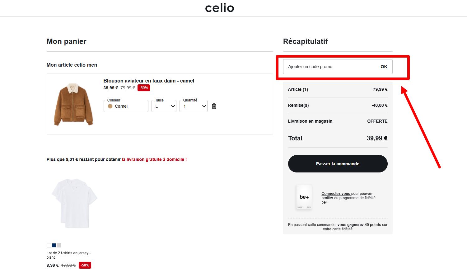 “Comment activer un code promo Celio”