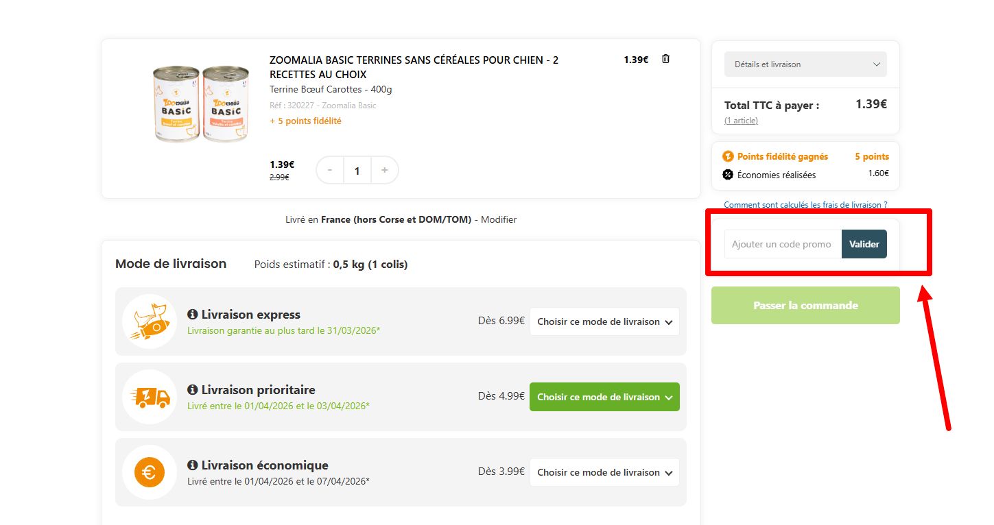 “Comment activer un code promo Zoomalia”