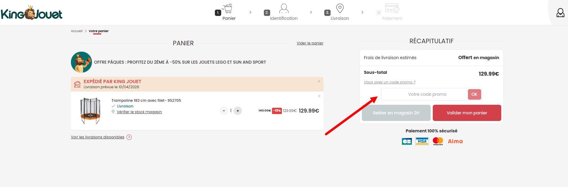 “Comment activer un code promo King Jouet”