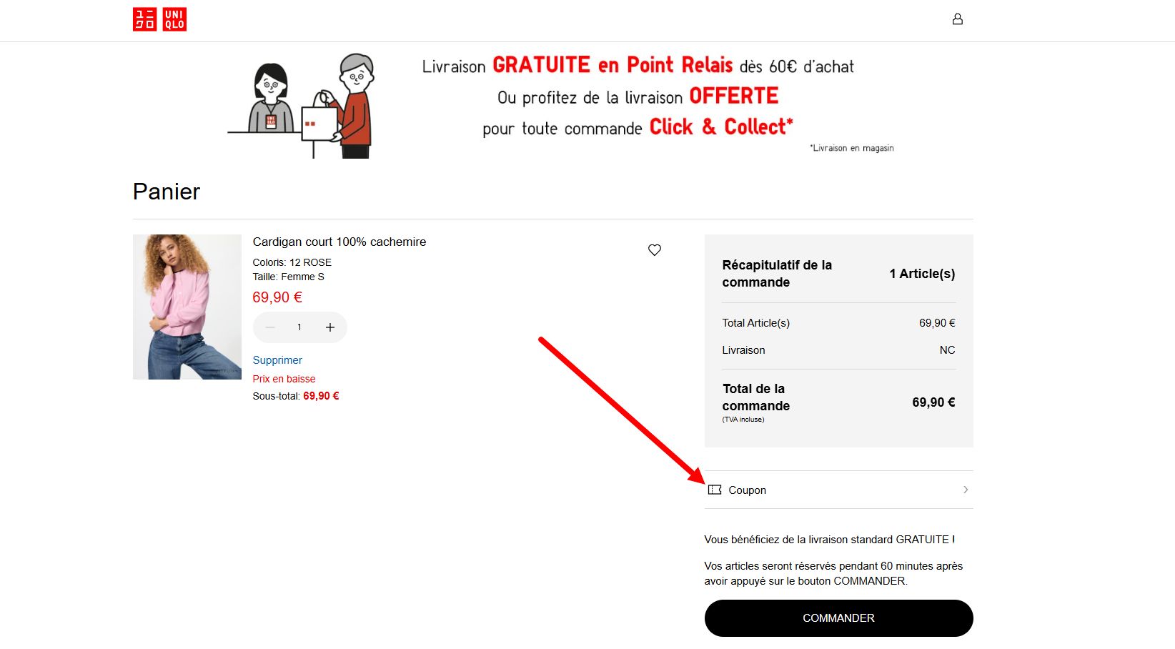 “Comment activer un code promo UNIQLO”