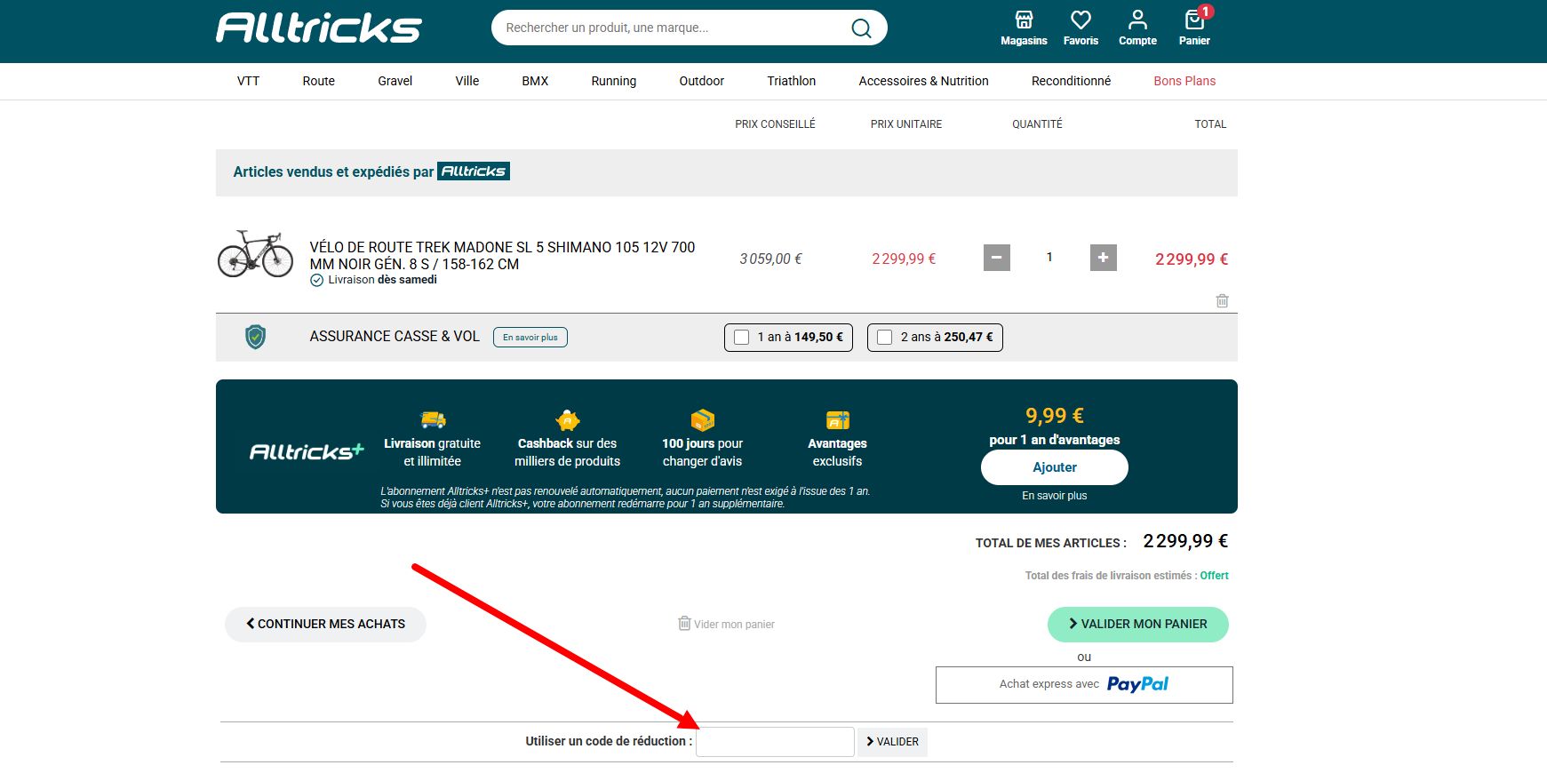 “Comment activer un code promo Alltricks”