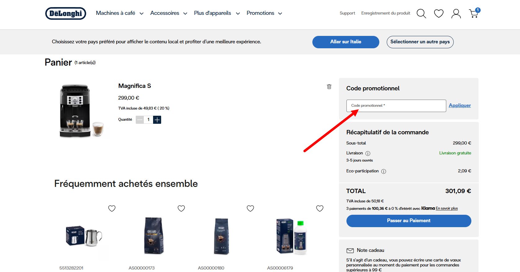 “Comment activer un code promo De'Longhi”