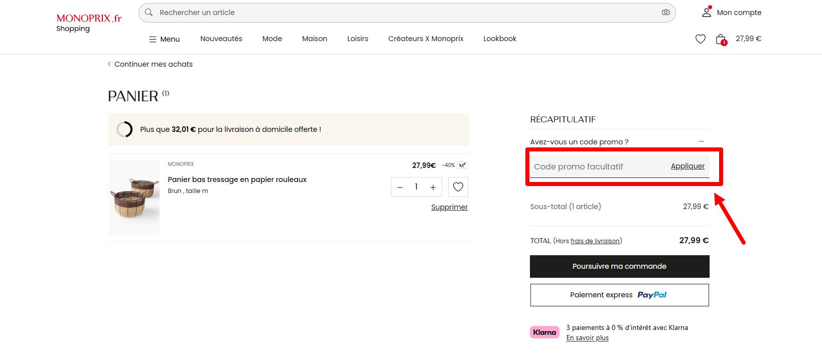 “Comment activer un code promo Monoprix”