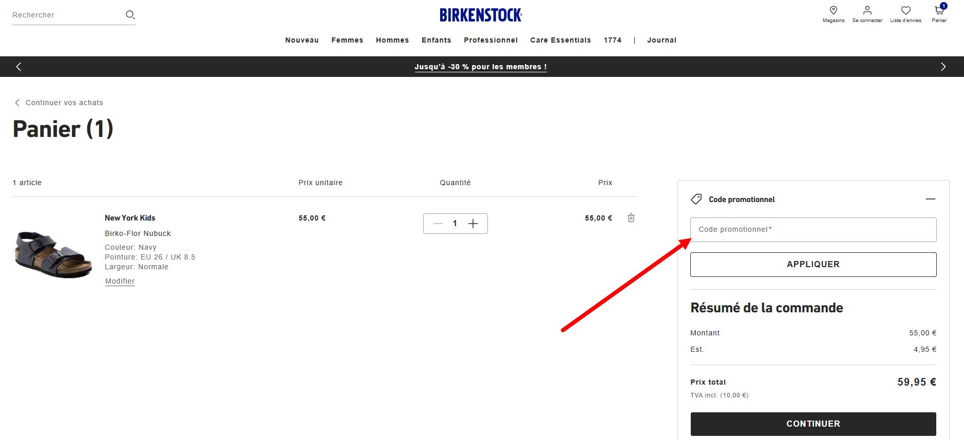 “Comment activer un code promo Birkenstock”