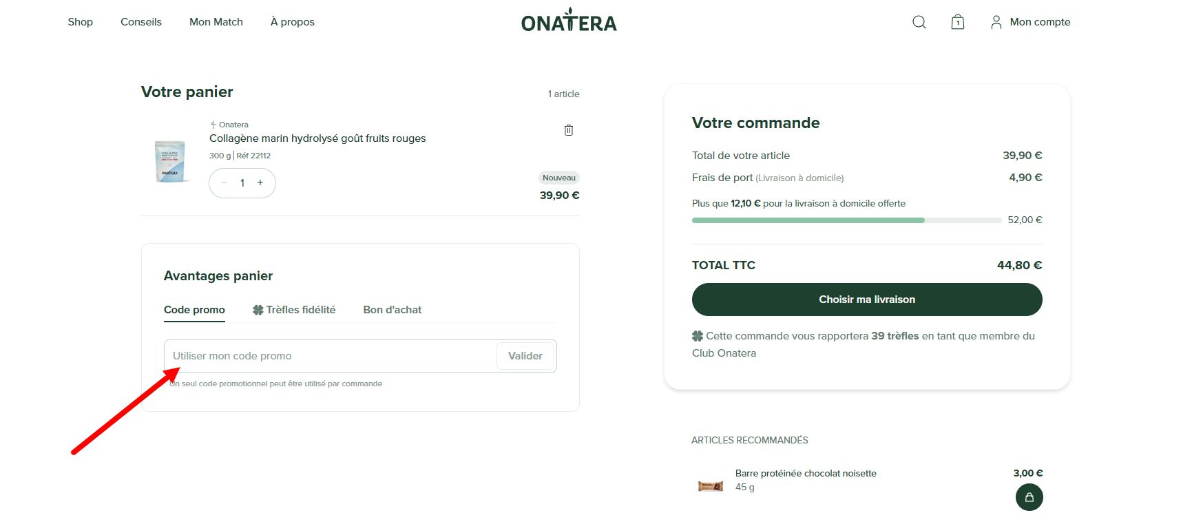 “Comment activer un code promo Onatera”