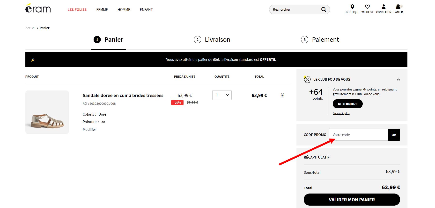 “Comment activer un code promo ERAM”