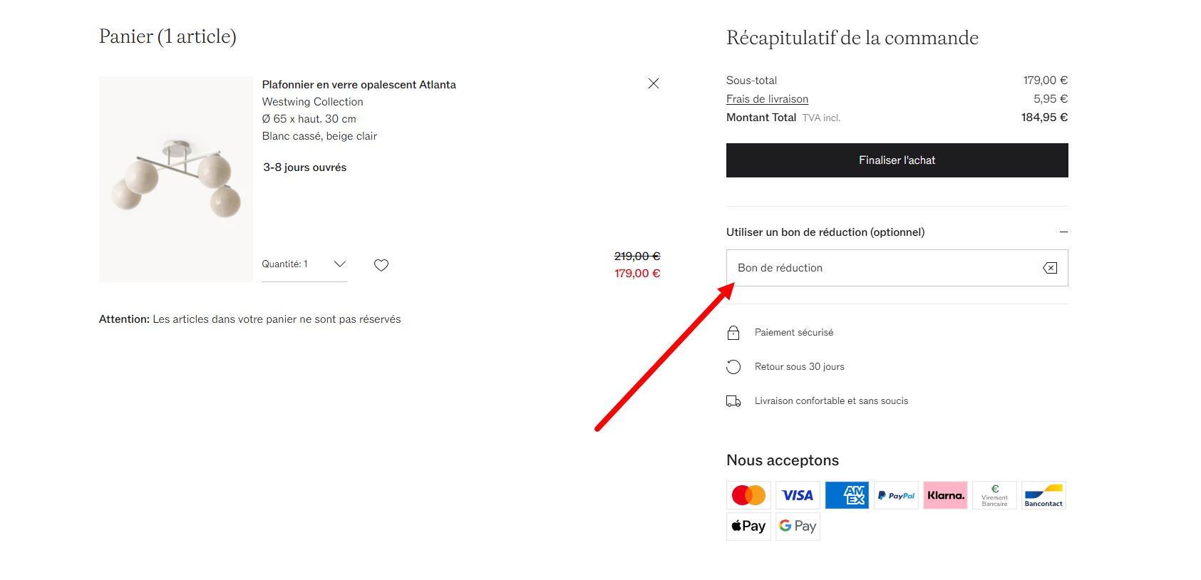“Comment activer un code promo Westwing”