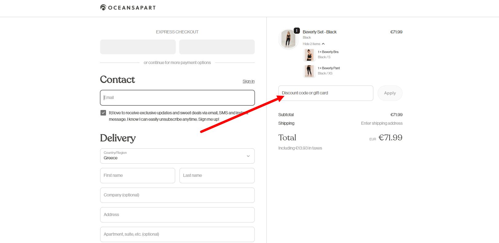 “Comment activer un code promo Oceansapart”