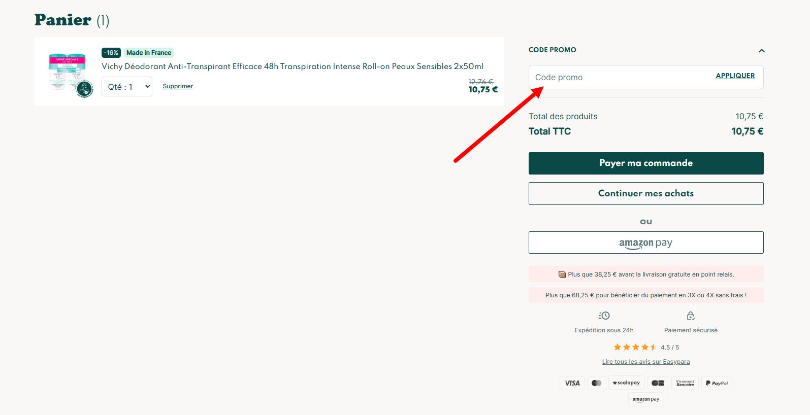 “Comment activer un code promo Easypara”