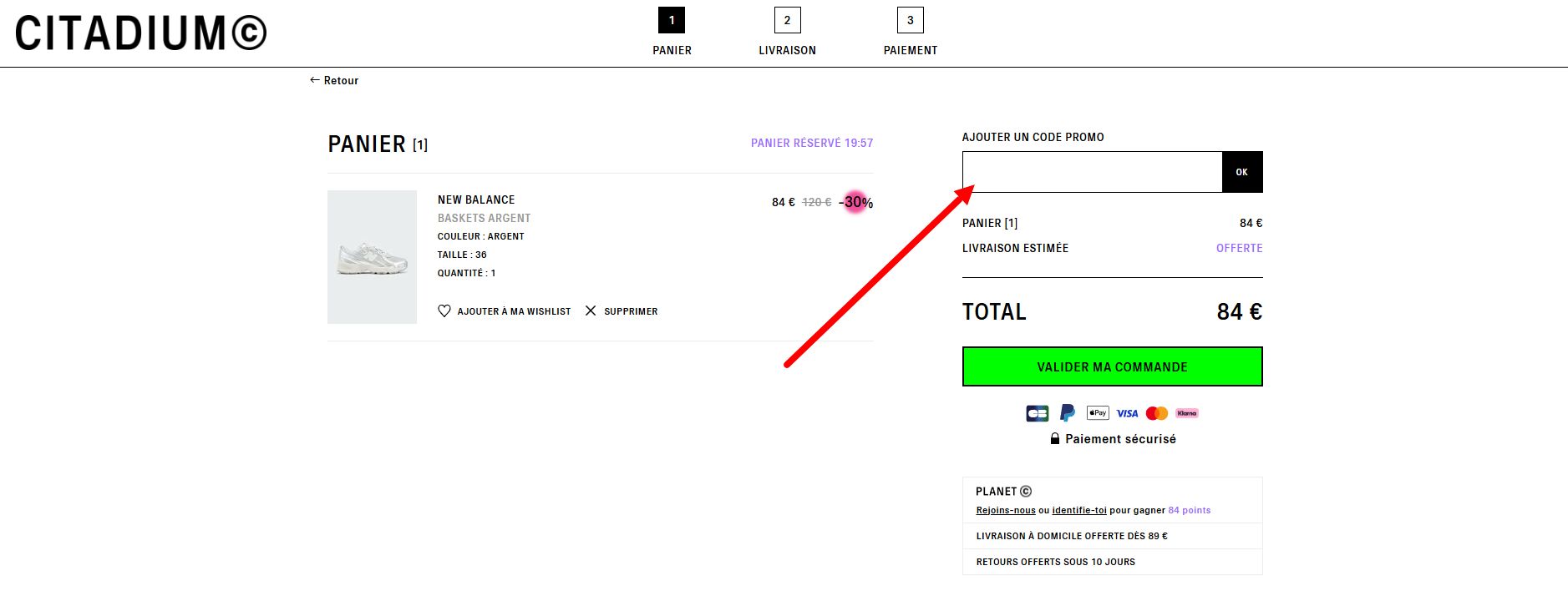 “Comment activer un code promo Citadium”