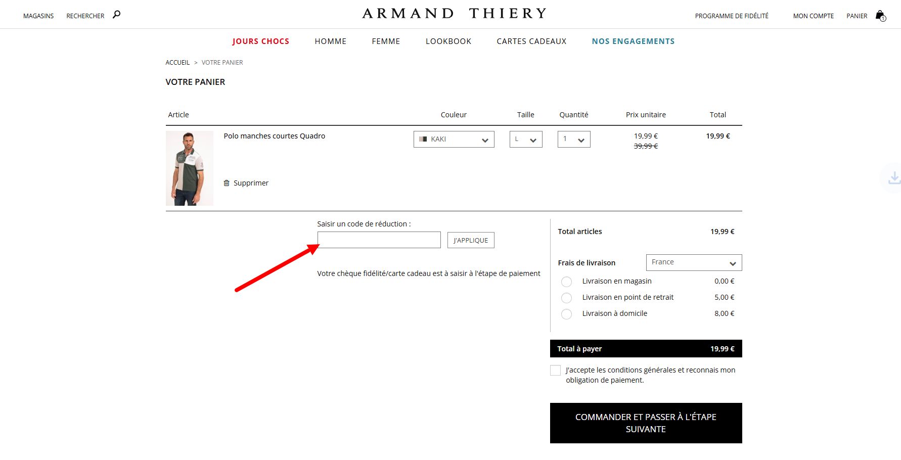 “Comment activer un code promo Armand Thiery”