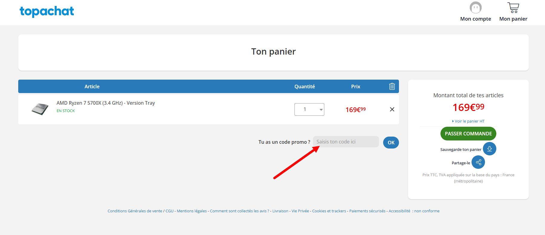 “Comment activer un code promo TopAchat”