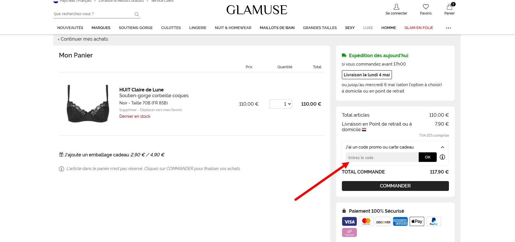 “Comment activer un code promo Glamuse”