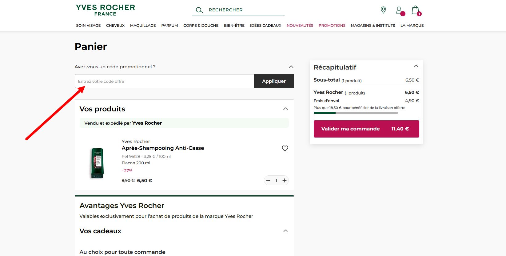 “Comment activer un code promo Yves Rocher”