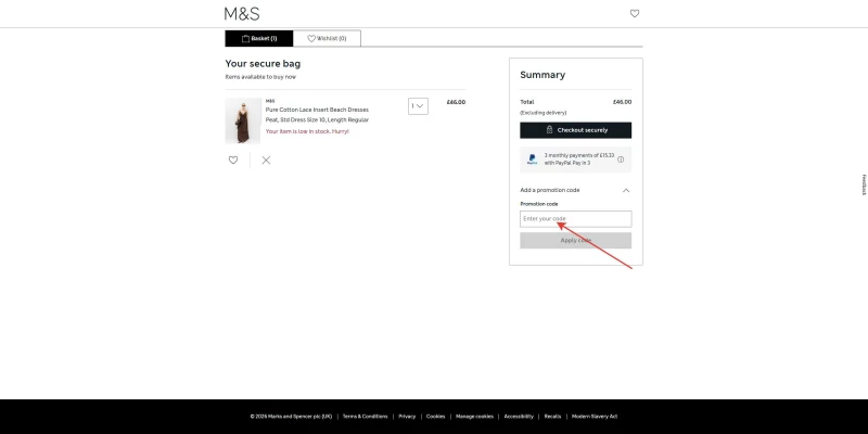 code promo Marks and Spencer
