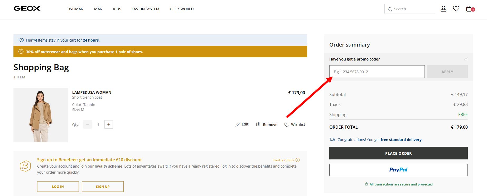 “Comment activer un code promo Geox”