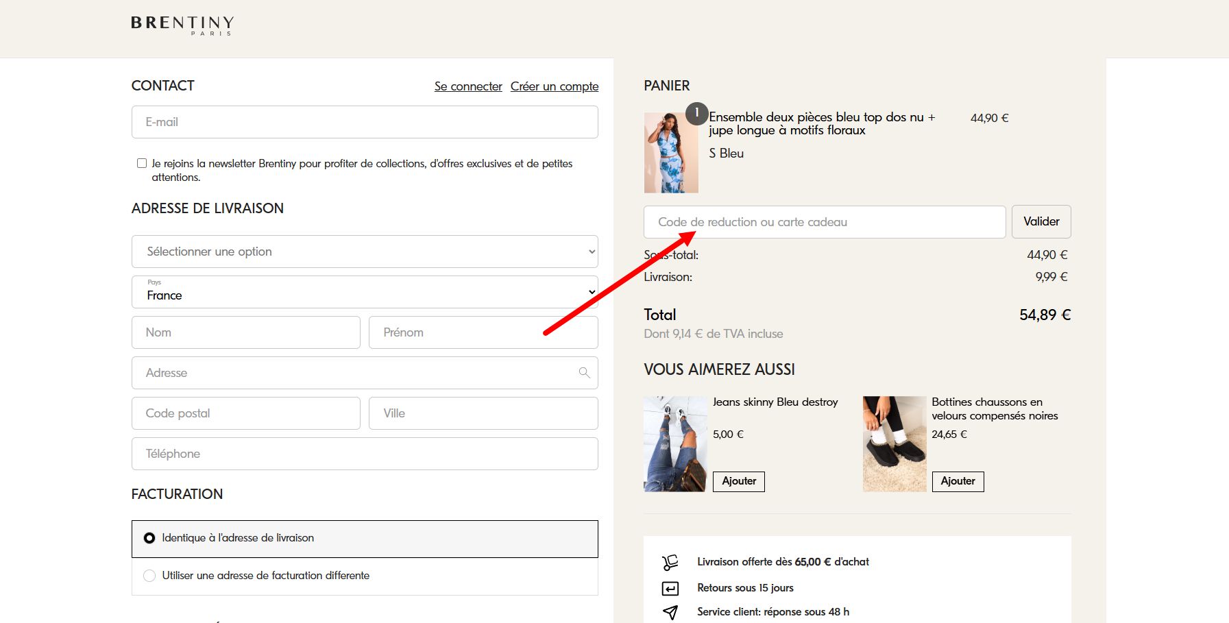 “Comment activer un code promo Brentiny Paris”