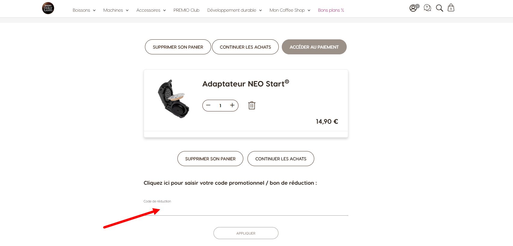 “Comment activer un code promo Dolce Gusto”