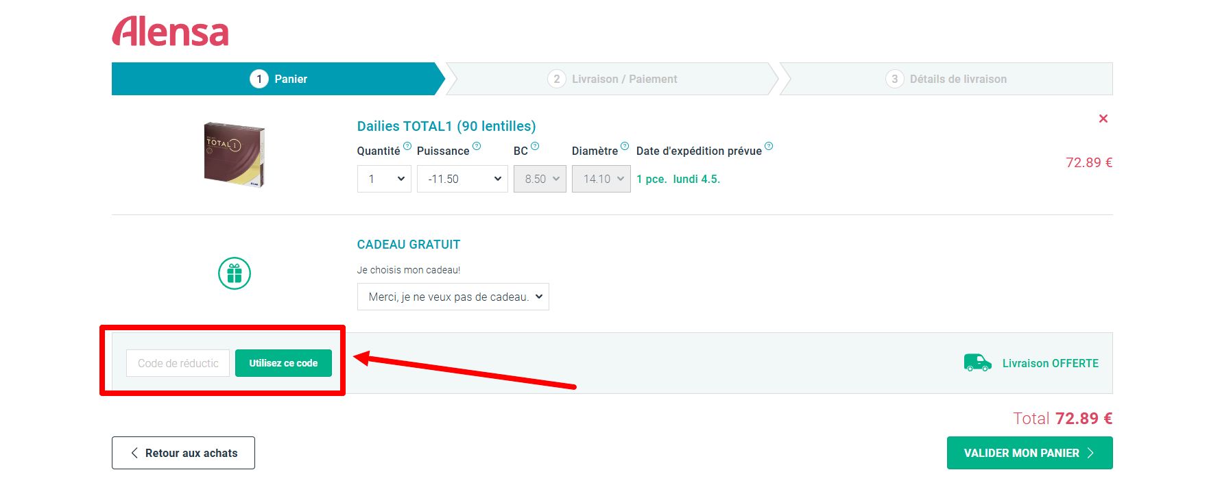 “Comment activer un code promo Alensa”
