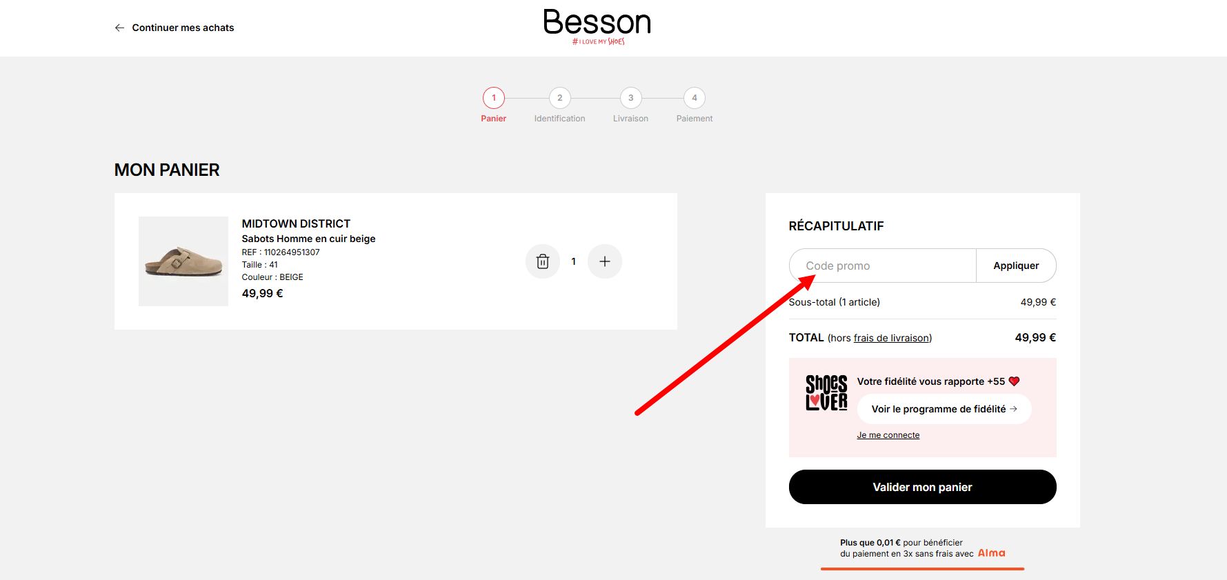 “Comment activer un code promo Besson”