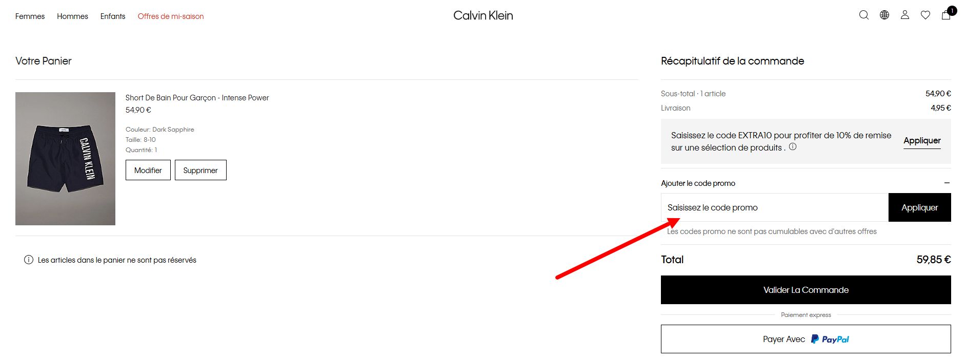 “Comment activer un code promo Calvin Klein”