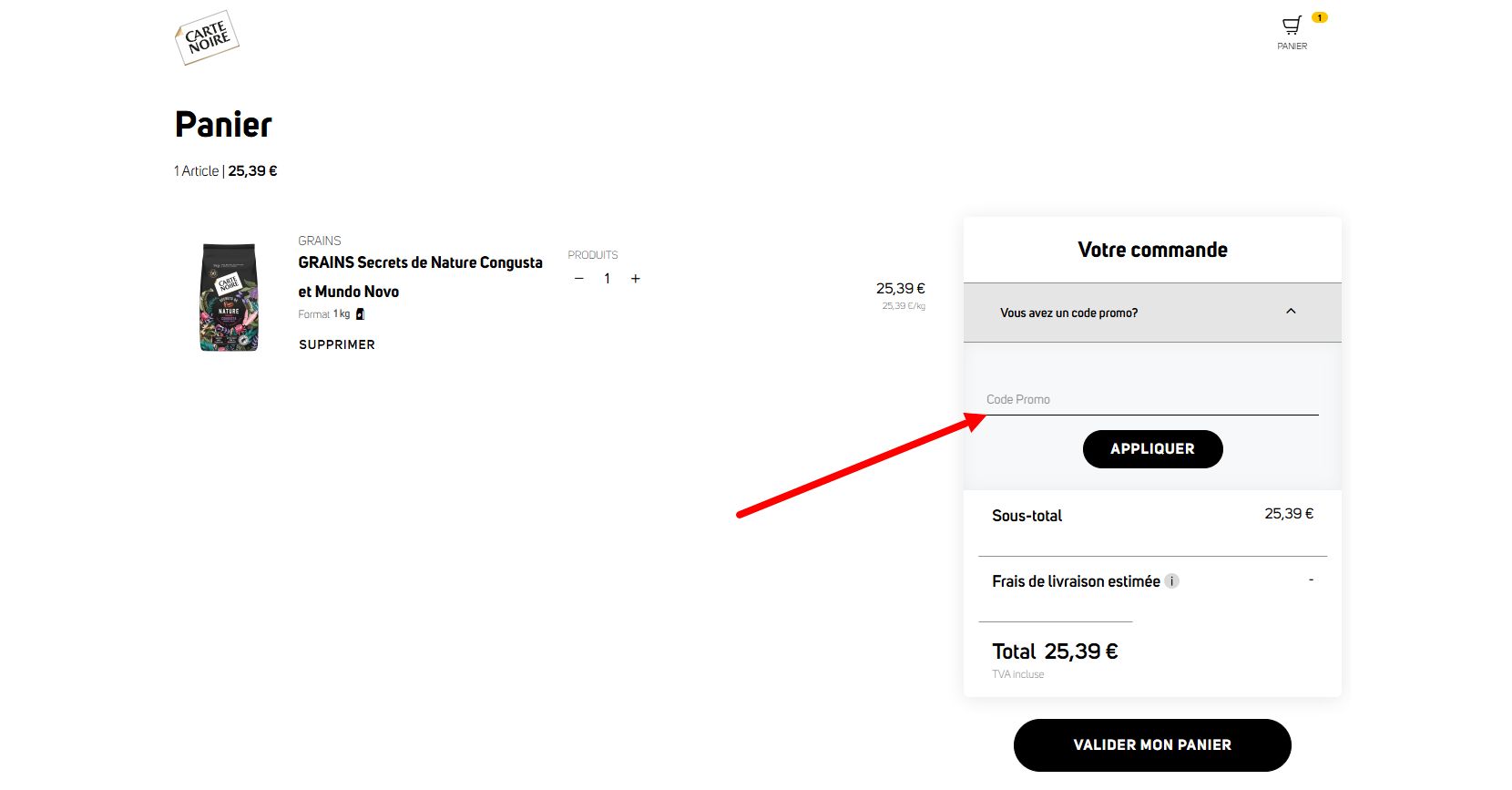 “Comment activer un code promo Carte Noire”