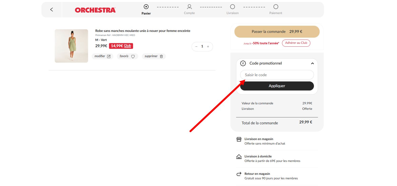 “Comment activer un code promo Orchestra”