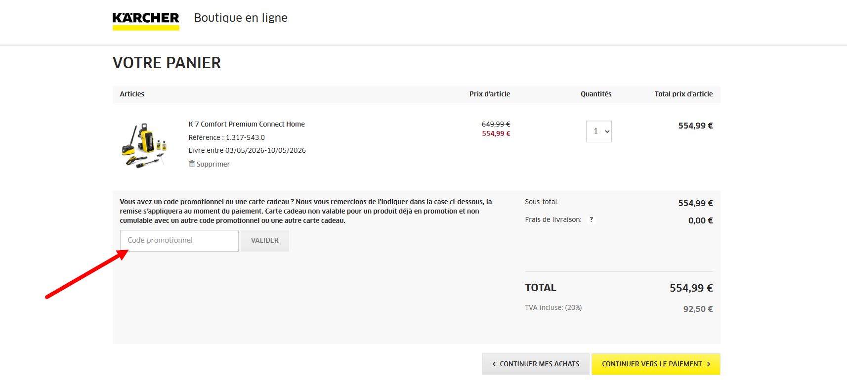 “Comment activer un code promo Kärcher”