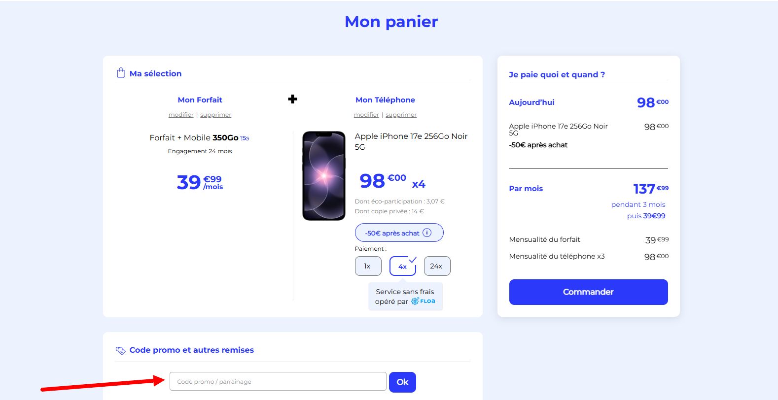 “Comment activer un code promo La Poste Mobile”