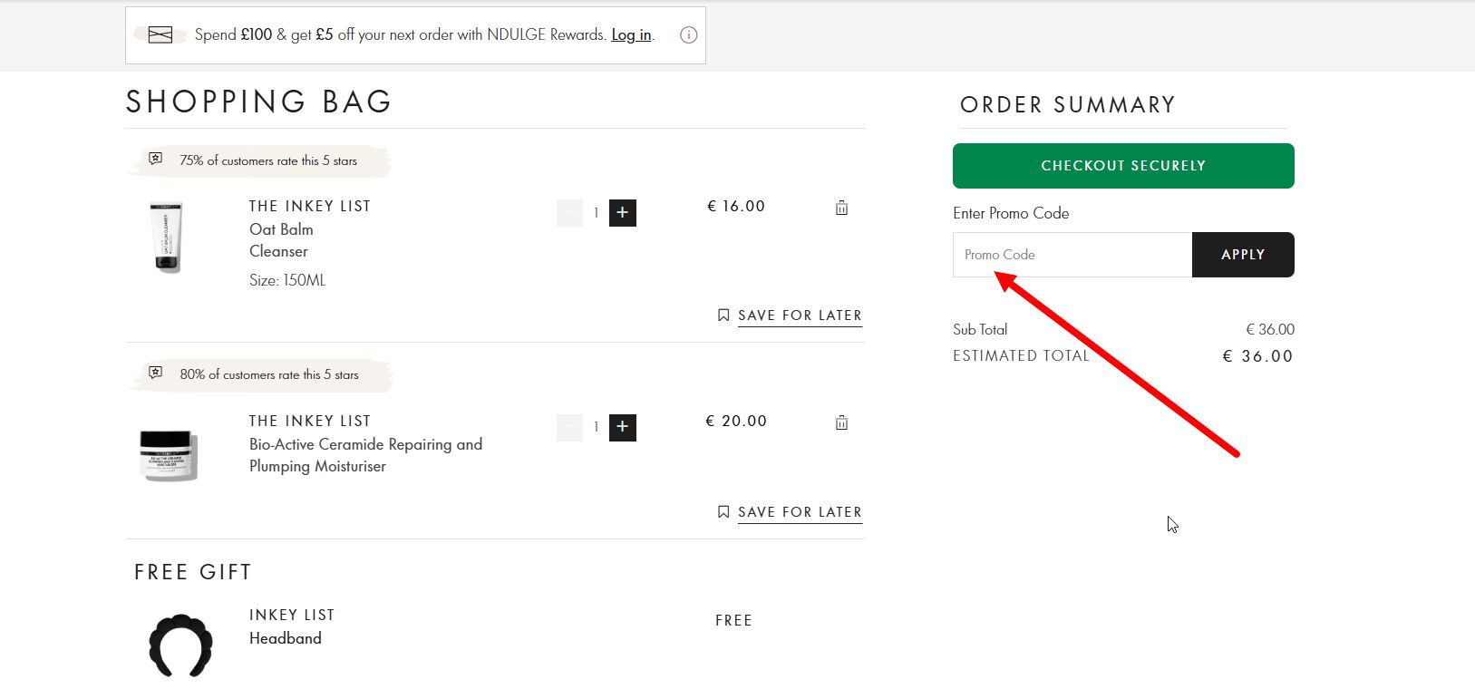 “Comment activer un code promo Space NK”