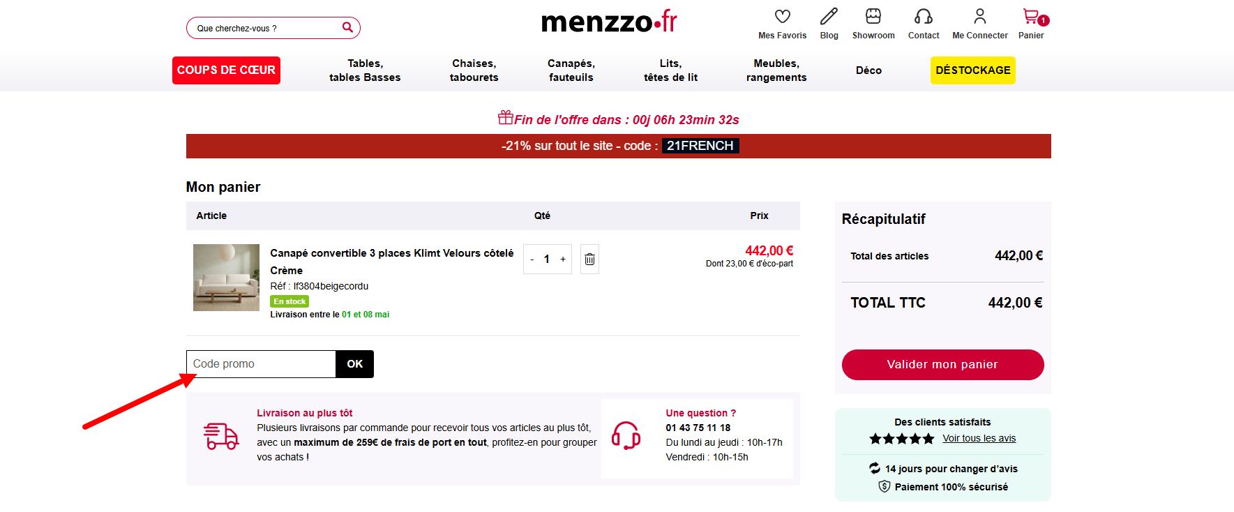 “Comment activer un code promo Menzzo”