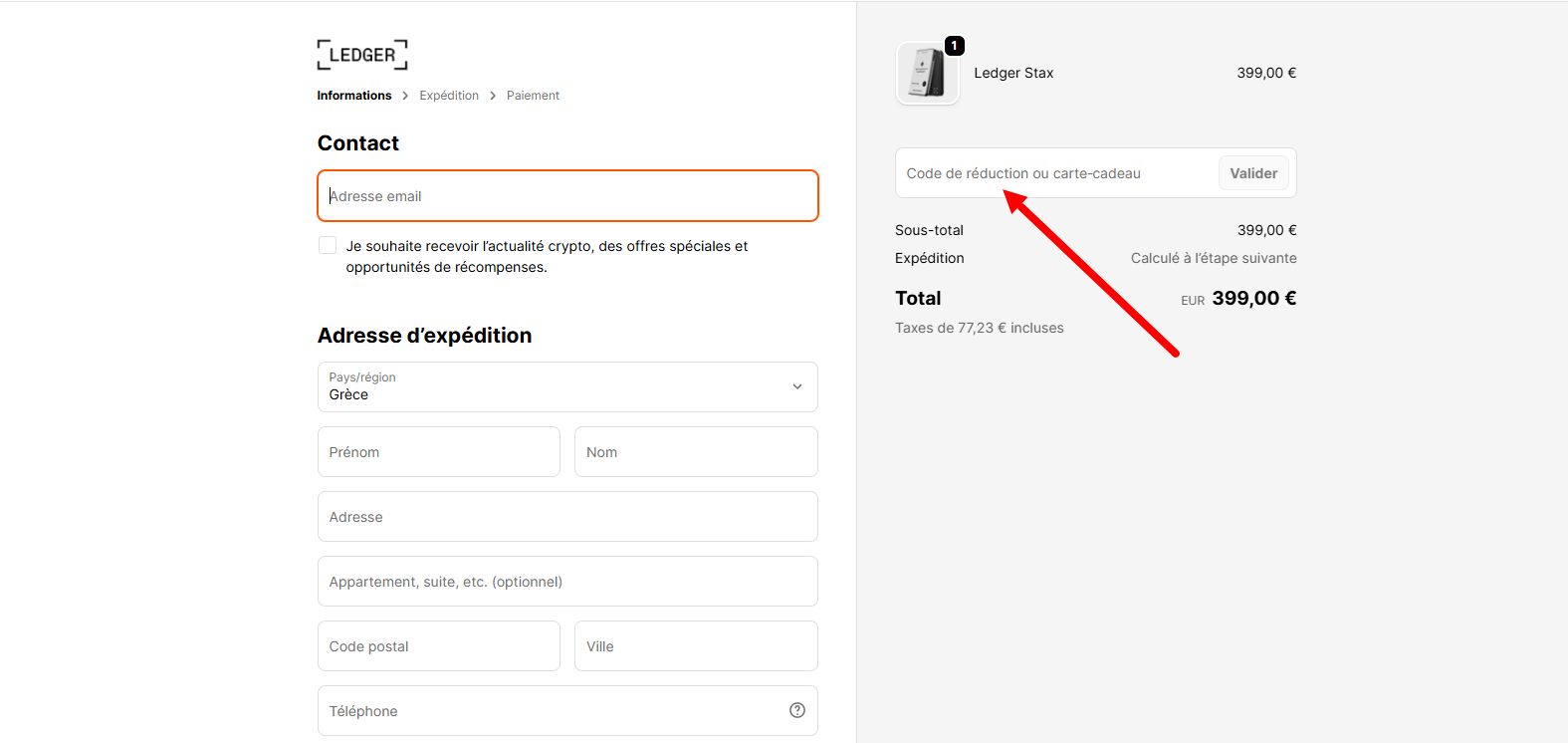“Comment activer un code promo Ledger”