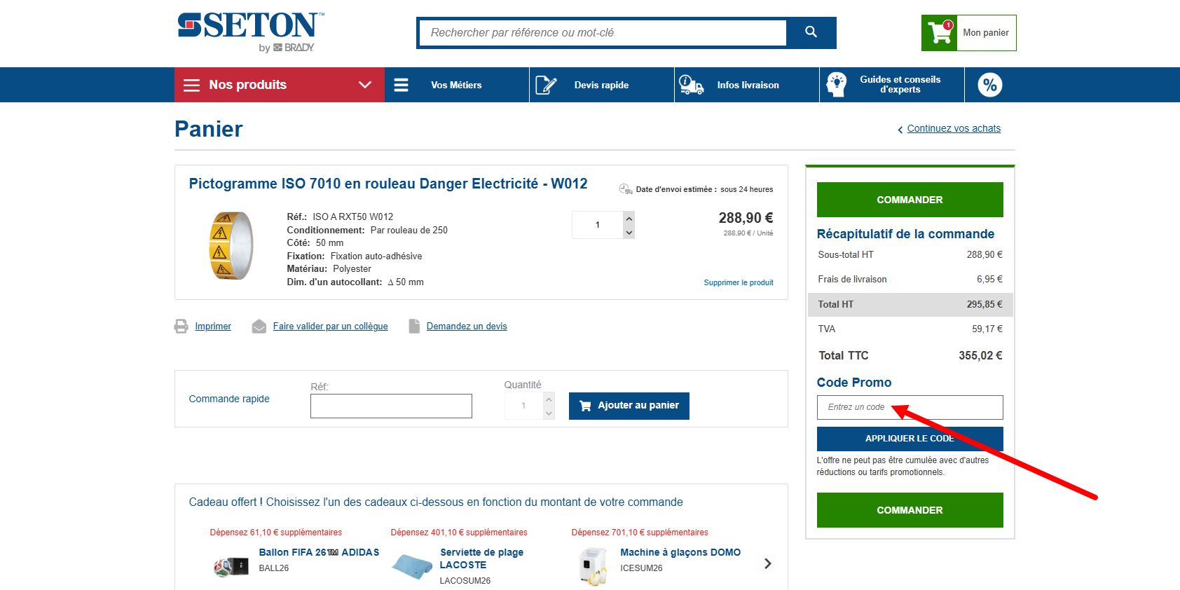 “Comment activer un code promo Seton”